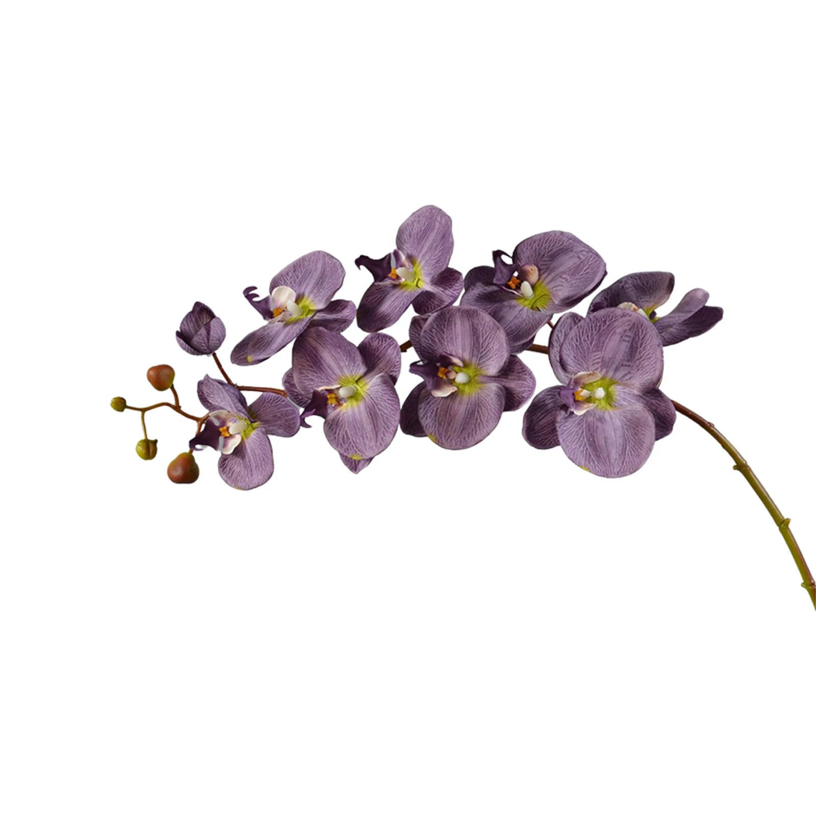 TVIVID Real Touch Faux Cymbidium Flowers Artificial Orchid Stems Home Decor Plastic Iron Wire Rod Creative Fake Phalaenopsis Branches