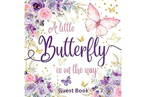 A Little Butterfly Is On The Way Baby Shower Guest Book