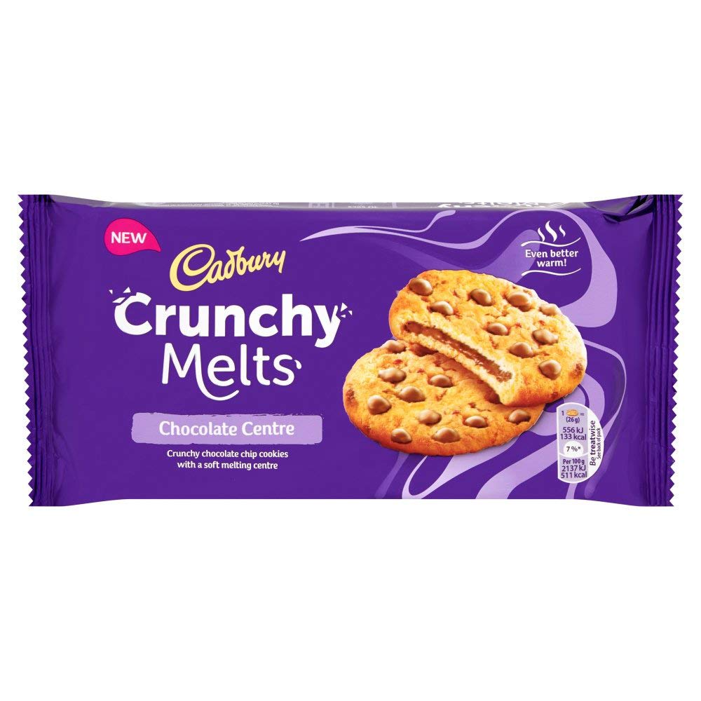 Cadbury Crunchy Melts Chocolate Centre Chocolate Chip Cookies, 156 g