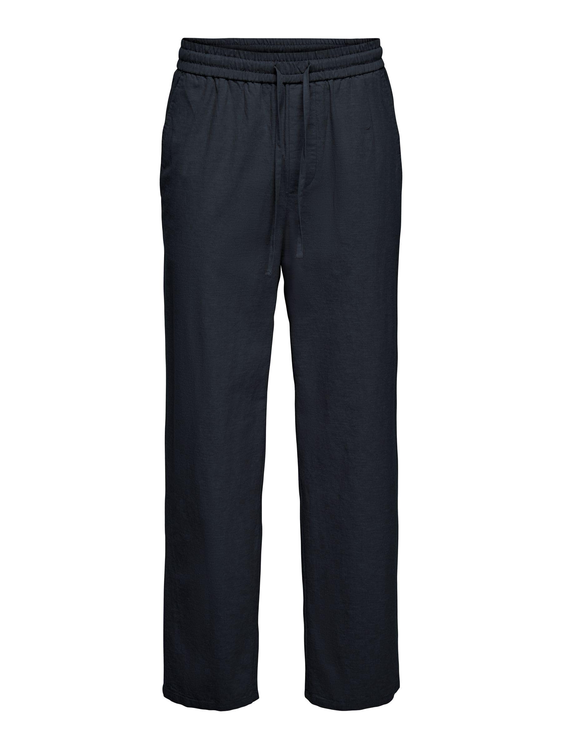ONLY & SONS Men's Fabric Trousers, Dark Navy, S