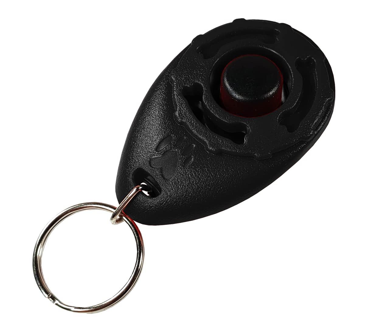 Clicker per Cani con Portachiavi, Addestramento e Formazione, Dog Training - Cane, Gatto, Cavallo – Impugnatura Facile, Addestra ad Un Comportamento Corretto (Nero)