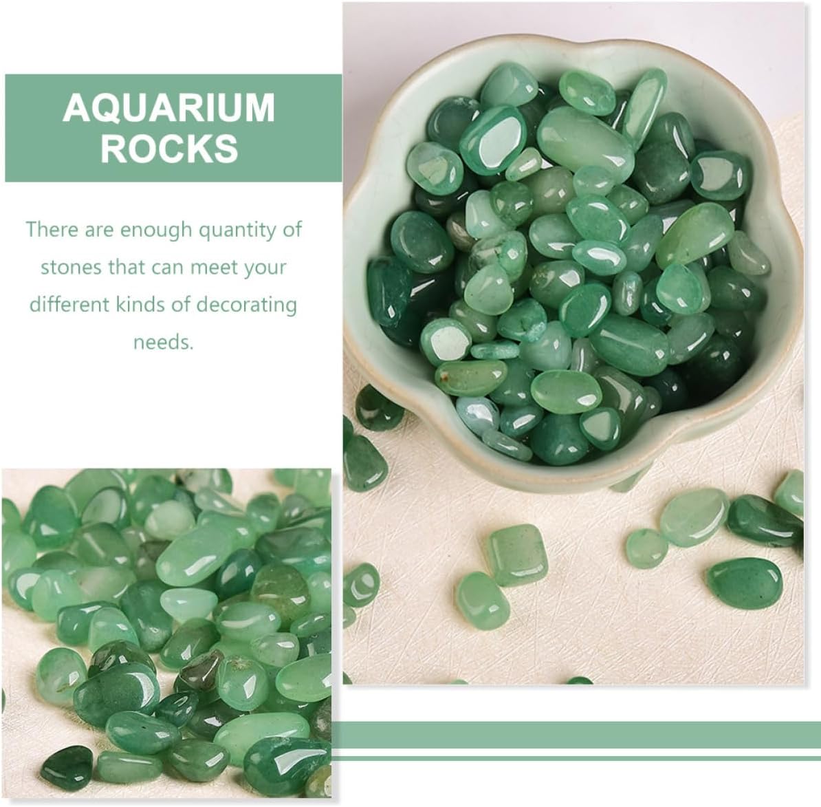Abaodam 1Set Natural Dongling Jade Decorative Stones for Fish Tank Aquarium Gravel for Aquarium and Flowerpot Decoration Environmental Friendly