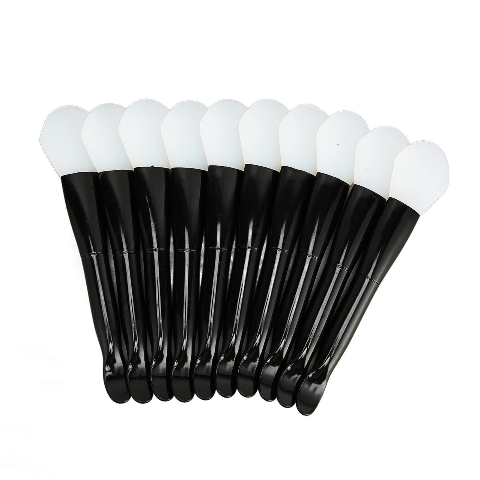 Kuuleyn Facial Mask Brush,Silicone Face Mask Brush Mask,10pcs Dual Sided with Spoon Soft Silicone Black Handle Mask Applicator Brush