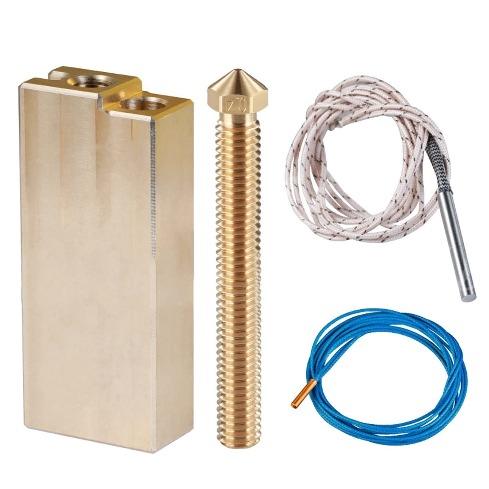 Mellow 80W Heater 12V/24V + ATC Semitec 104GT-2 Thermistor+ Super Volcano Heat Block Suitable for 3D Printer E3D V6 Super Volcano Hotend Repair Parts (Color : 24V 3.00MM, Size : 0.4mm) printer parts