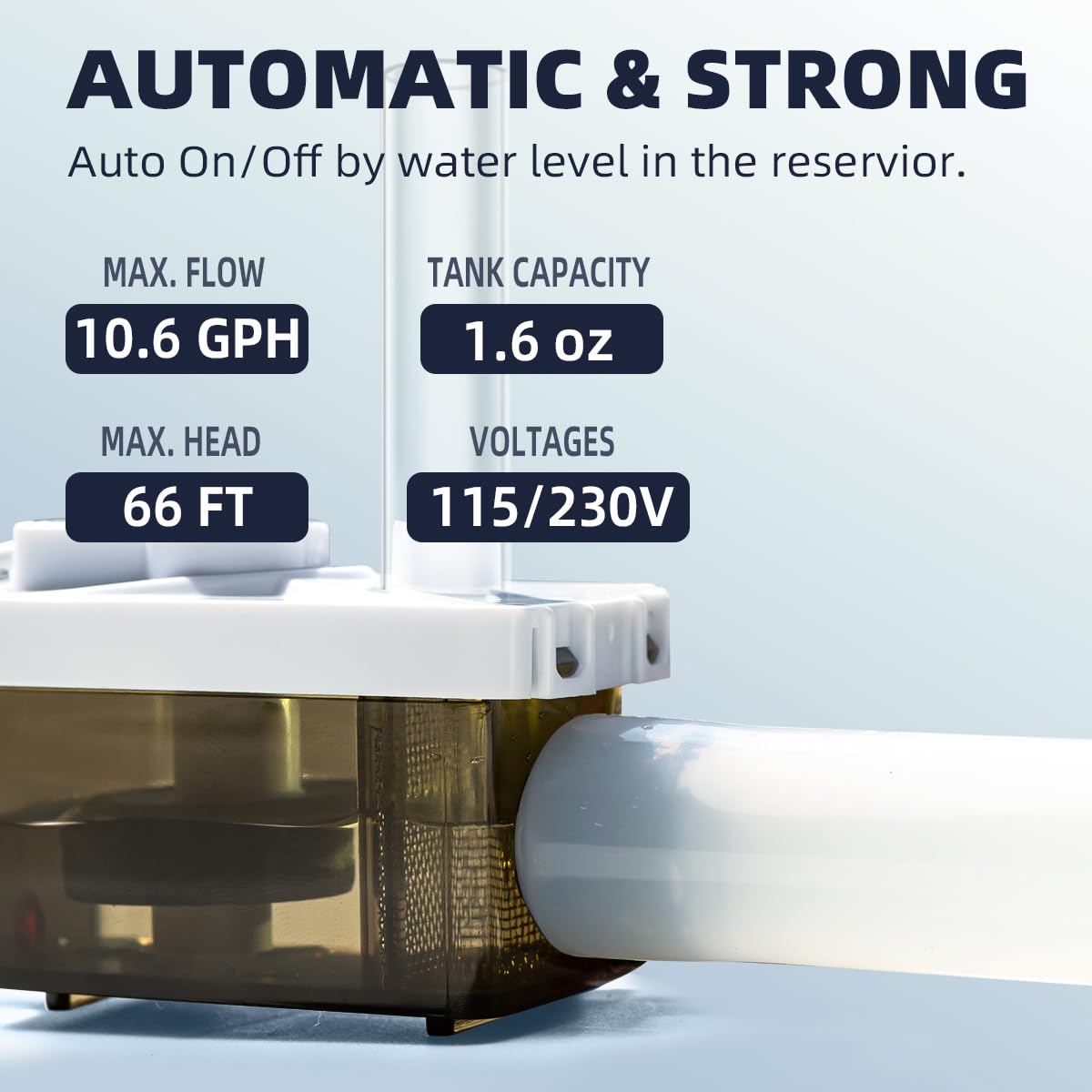 Mini pompa condensa HVAC divisa, 115 V/230 V con interruttore di sicurezza automatico, rimozione condensa CA per sistema di condizionatore d'aria, fornace, deumidificatore, macchina per ghiaccio
