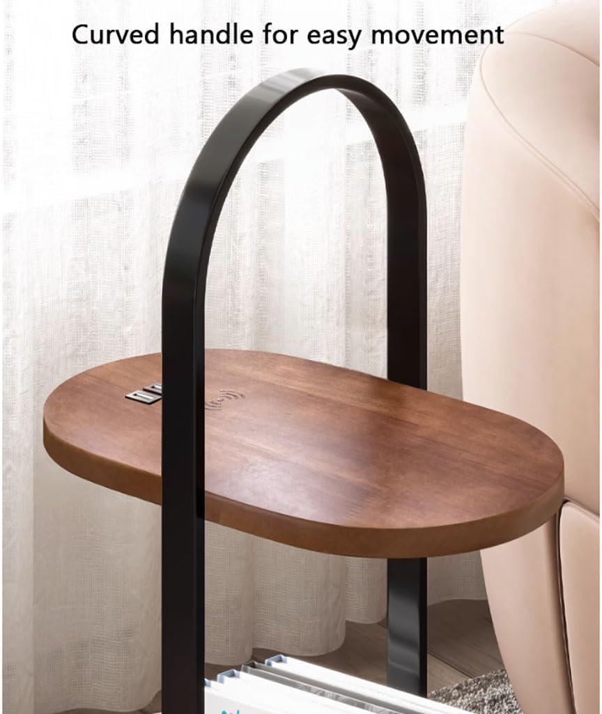 Smart Nightstand Stazione di Ricarica Wireless Tavolino da Comodino a 3 Colori Luci a LED Comodino Porte USB con Comodino remoto