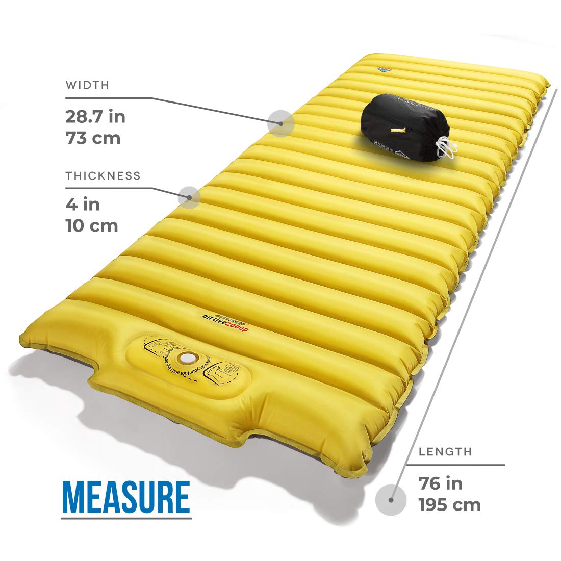 ZOOOBELIVES Extra Thickness | Wide Plus Sleeping Pad with Built-in Pump, Inflatable Camping Mattress of Ultimate Comfort for Car Camping, Tent, and Backpacking, Lightweight & Compact – Airlive2000P