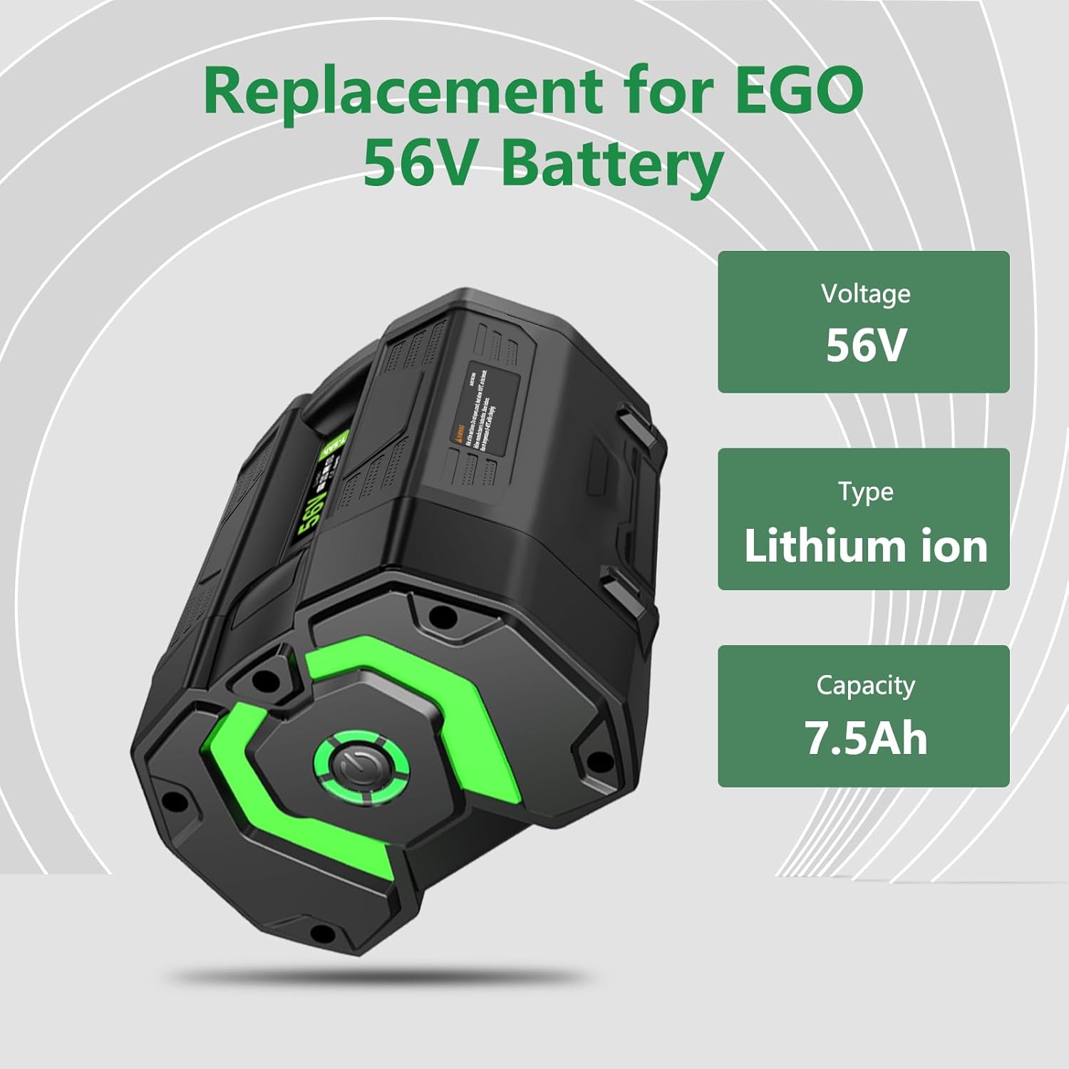 56V 7.5AH Lithium Ion Battery Replacement for EGO 56V Power+ BA4200T Conpatible with EGO 56 Volt CS1403 HT2400 LB6504 Power Tools and Chargers