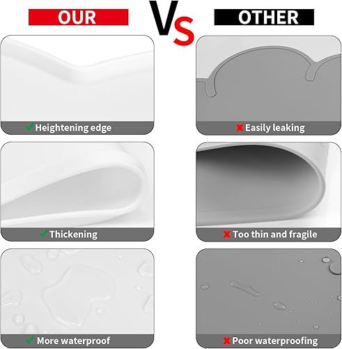 Miniatura 36 de Ptlom Mantel individual de silicona para perros y gatos, antideslizante, impermeable, para alimentos y agua, tapete para bandeja para cachorros