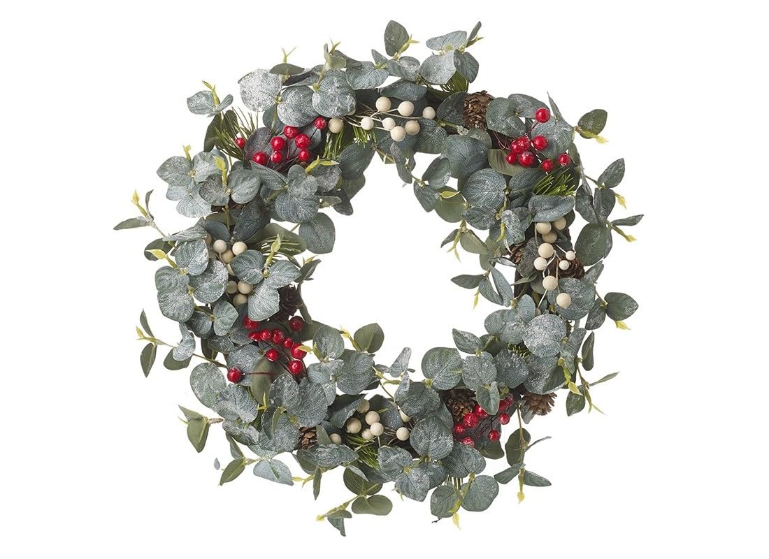 Heaven Sends Multicolor Red & White Berry Foliage Wreath By