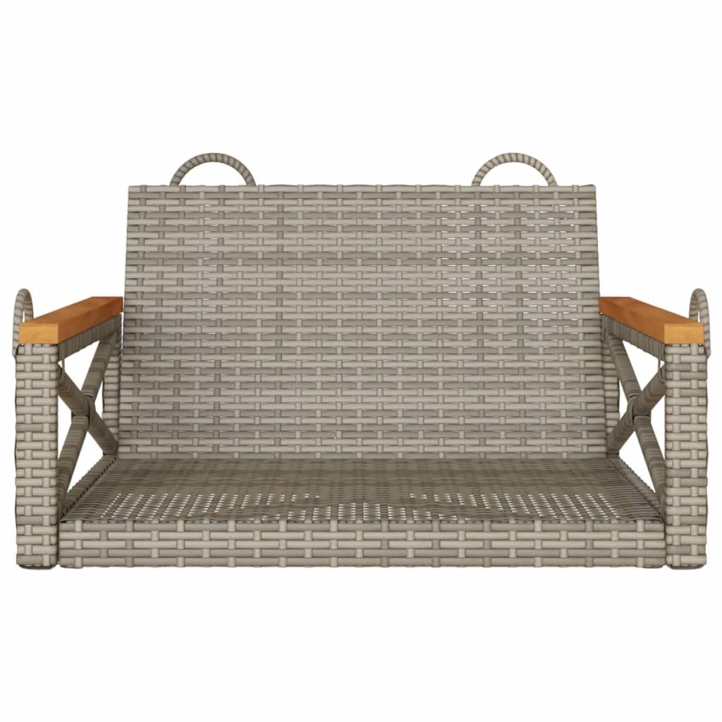 Gecheer Silla Columpio de jardín ratán Gris, Capacidad 110 kg, Resistente a UV