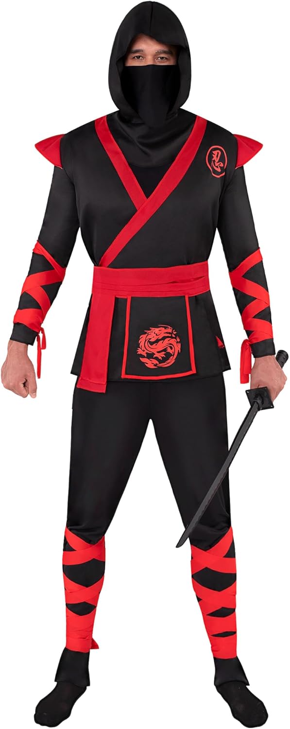 Spooktacular Creations Men Ninja Costume, Halloween Costume Adult Ninja for Halloween Cosplay Party