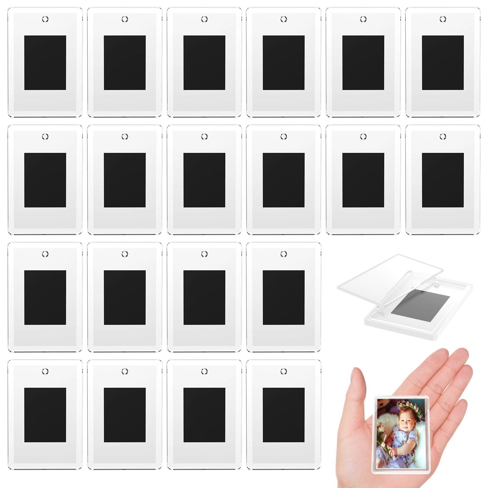 20 Pezzi Calamite Personalizzate con Foto, Porte Photo Magnetique, Portafoto Magnetico per Foto, Photo Magnet Aimanté Frigo, Petits Cadres Photo Magnétiques, per Regali, Famiglia e Amici