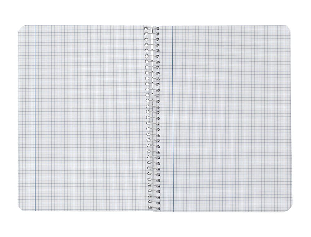 Cuaderno espiral A5 148 x 210 mm smart tapa blanda 80h 75gr cuadros CP 4mm con margen colores surtidos unidad