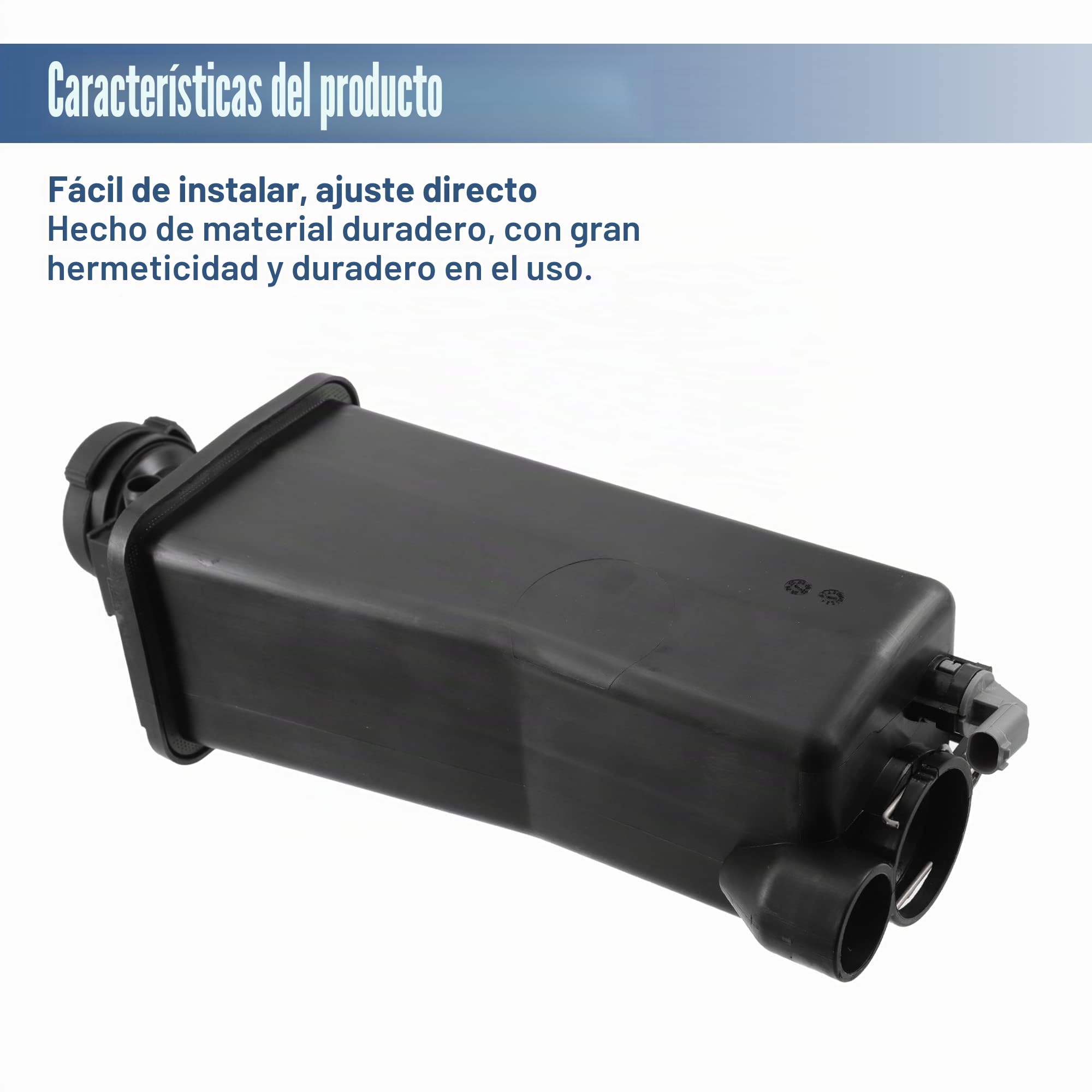 A ABSOPRO Depósito De Refrigerante Para Bmw E46 Serie 3 98-99 1Pc | Negro, Pp, 28.5X12.5X10.5Cm, Oe 17137787040, Para Bmw X5 E53 01-06, Sensor Incluido, Delantera