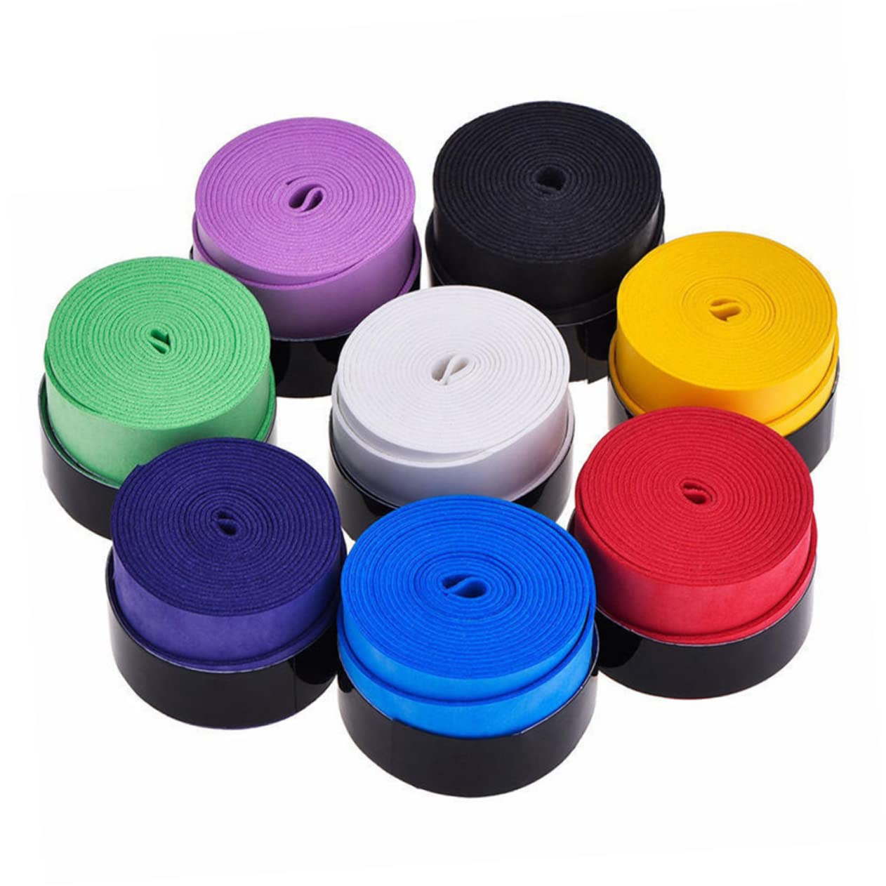 GRIRIW Sticky Sweatband Overgrip Tape Adhesive and Absorbent Grip for Badminton and Squash Rackets Soft PU Material with Slip Design Random