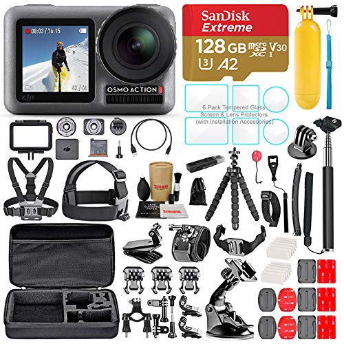 Dji Osmo Action Camera Bundle With Micro Sd Card Tempered