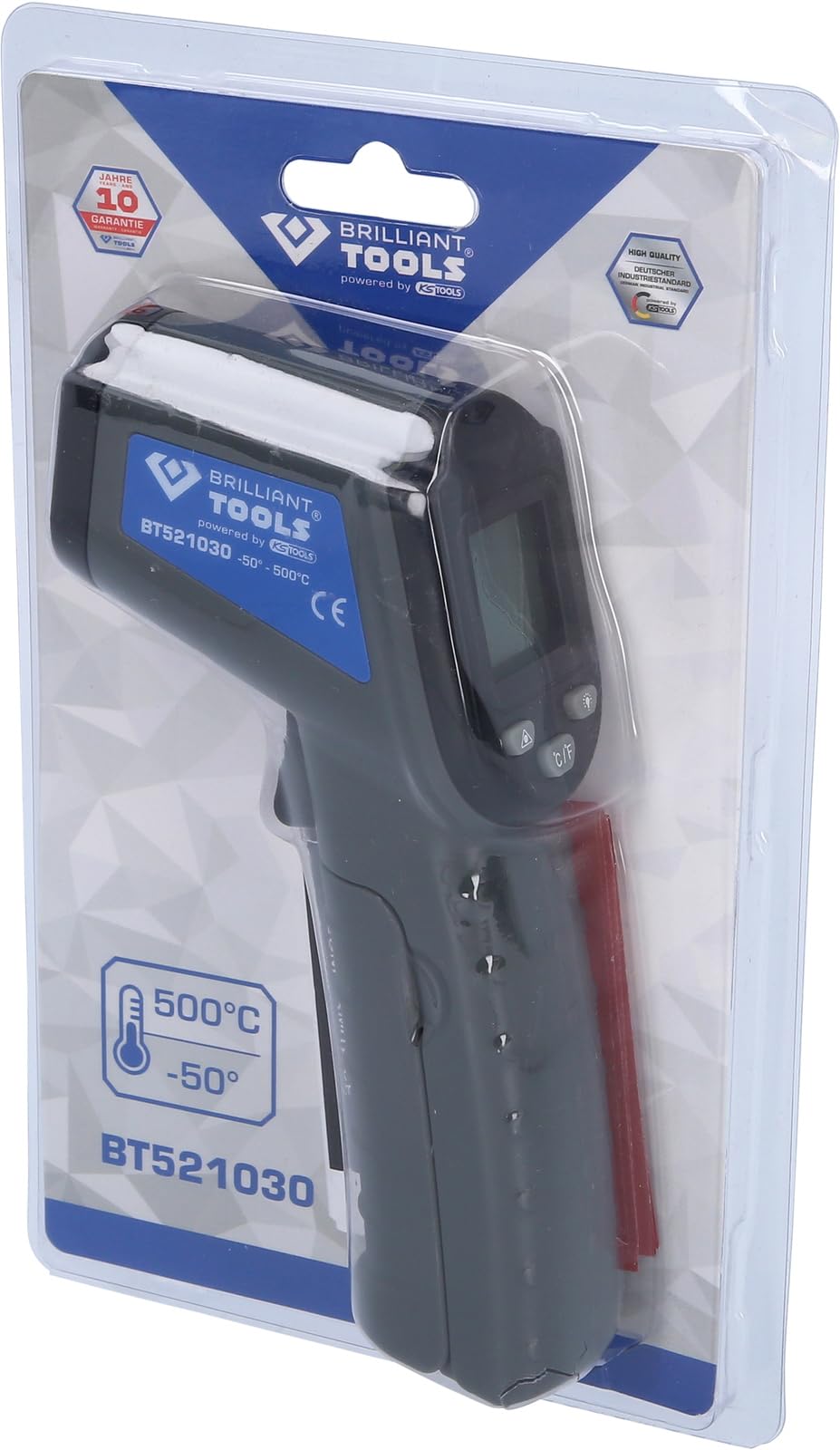 BRILLIANT TOOLS BT521030 Pirometr laserowy, -50° - 500° [Powered by KS TOOLS]