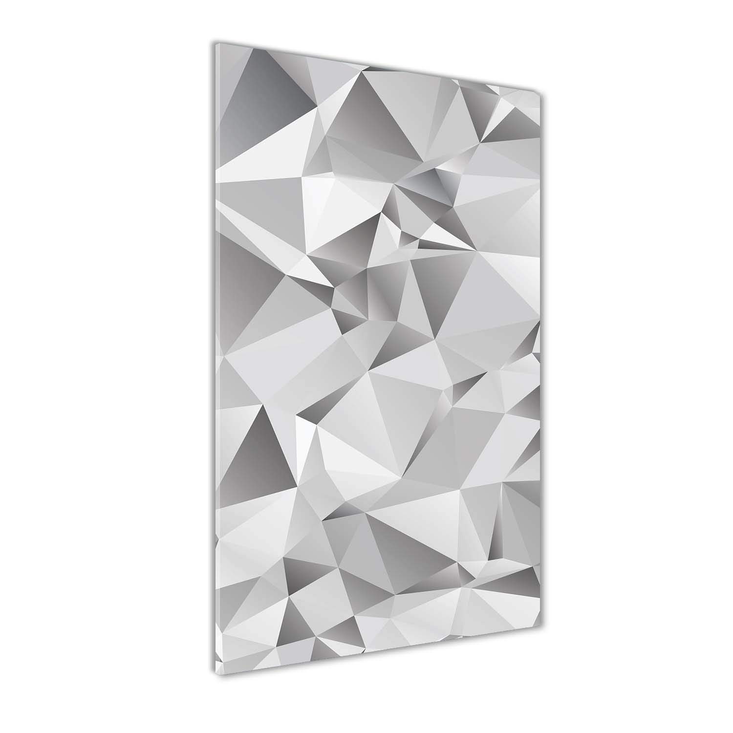 Abstraction 3D gris impression sur verre 50x100 cm tableau mural panoramique salon