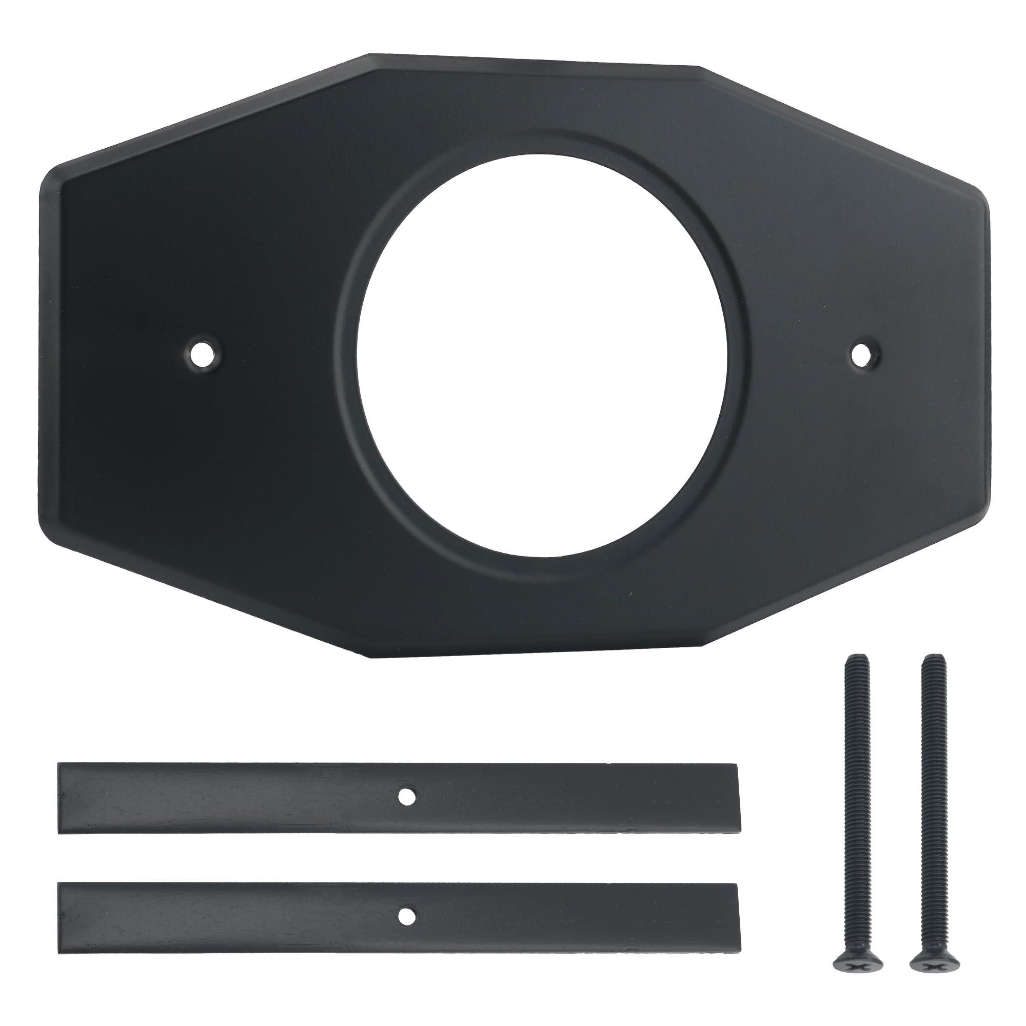 Shower Valve Remodel Cover Plate, A502-26 Single Hole Conversion Plate Compatible with Moen & Delta Trim, Bathroom Wall Repair Escutcheon, Black
