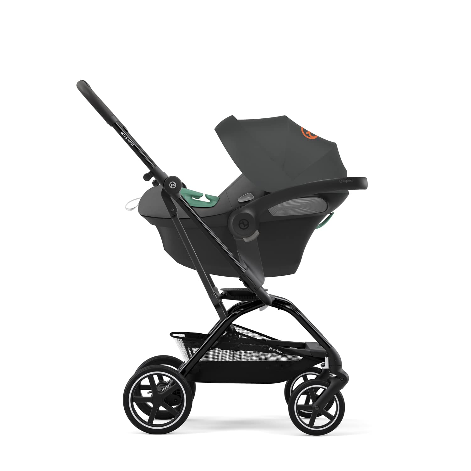 CYBEX Gold Coque Aton S2 i-Size, De la naissance à environ 24 mois, Max. 13 kg, Coussin Réducteur pour Nouveau-né inclus, Compatible SensorSafe, Lava Grey