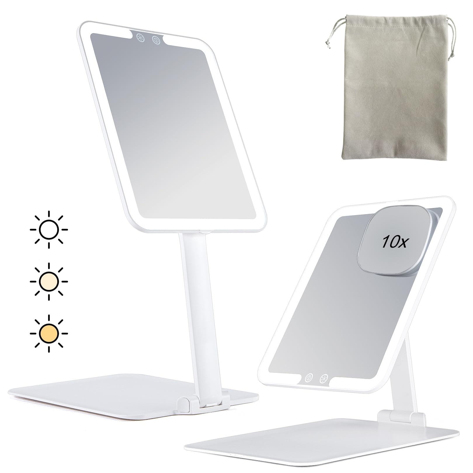 Amazon.com: Dear girl Rechargeable Travel Makeup Mirror with Lights and ...