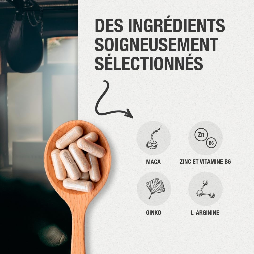 Maca Andina Ultra Concentrée 40.000 mg/jour 25:1 | L-Arginine, Zinc, Vit. B6 & Ginkgo – Énergie, Vitalité & Puissance Personnelle | 90 Capsules
