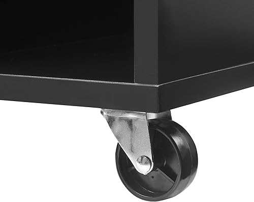 Miniatura 11 de Crosley Furniture Carlo - Consola de almacenamiento de discos rodantes, soporte móvil para tocadiscos, soporte para discos de vinilo, color negro