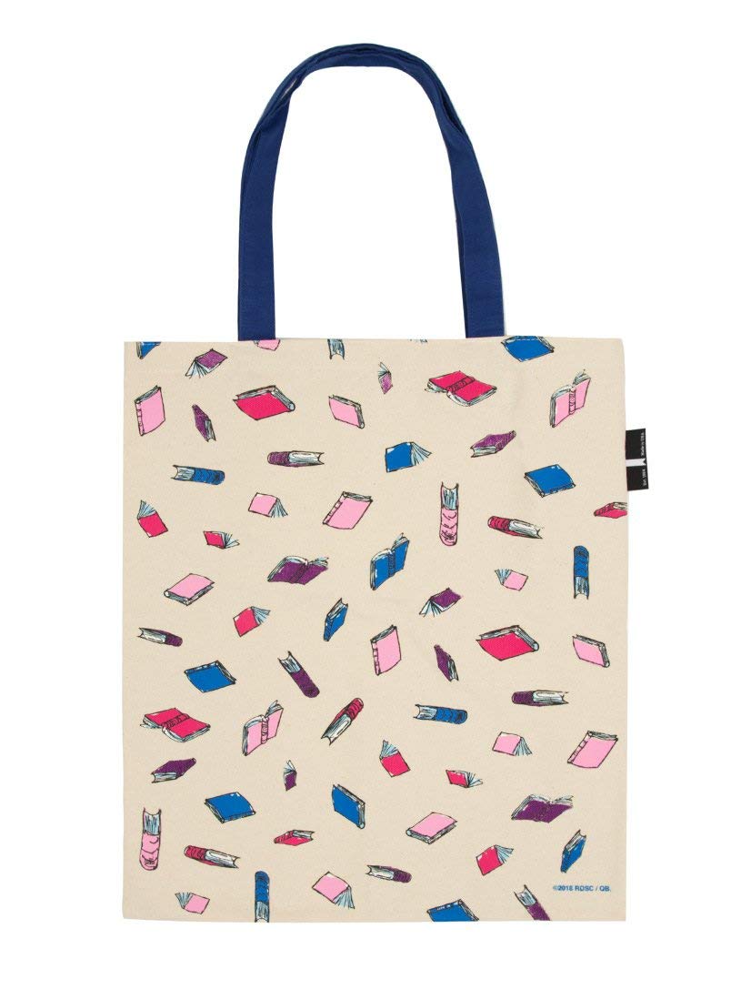 Out of Print - Borsa da trasporto in tela a tema letterario e libro, per amanti dei libri, lettori e bibliofili