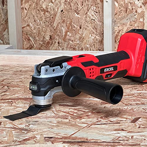 Excel 18V Oscillating Multi Tool with 1 x 2.0Ah Battery & Charger 6 Variable Speed - 3.2° Oscillation Angle - Soft Start - LED Worklight - Image 7