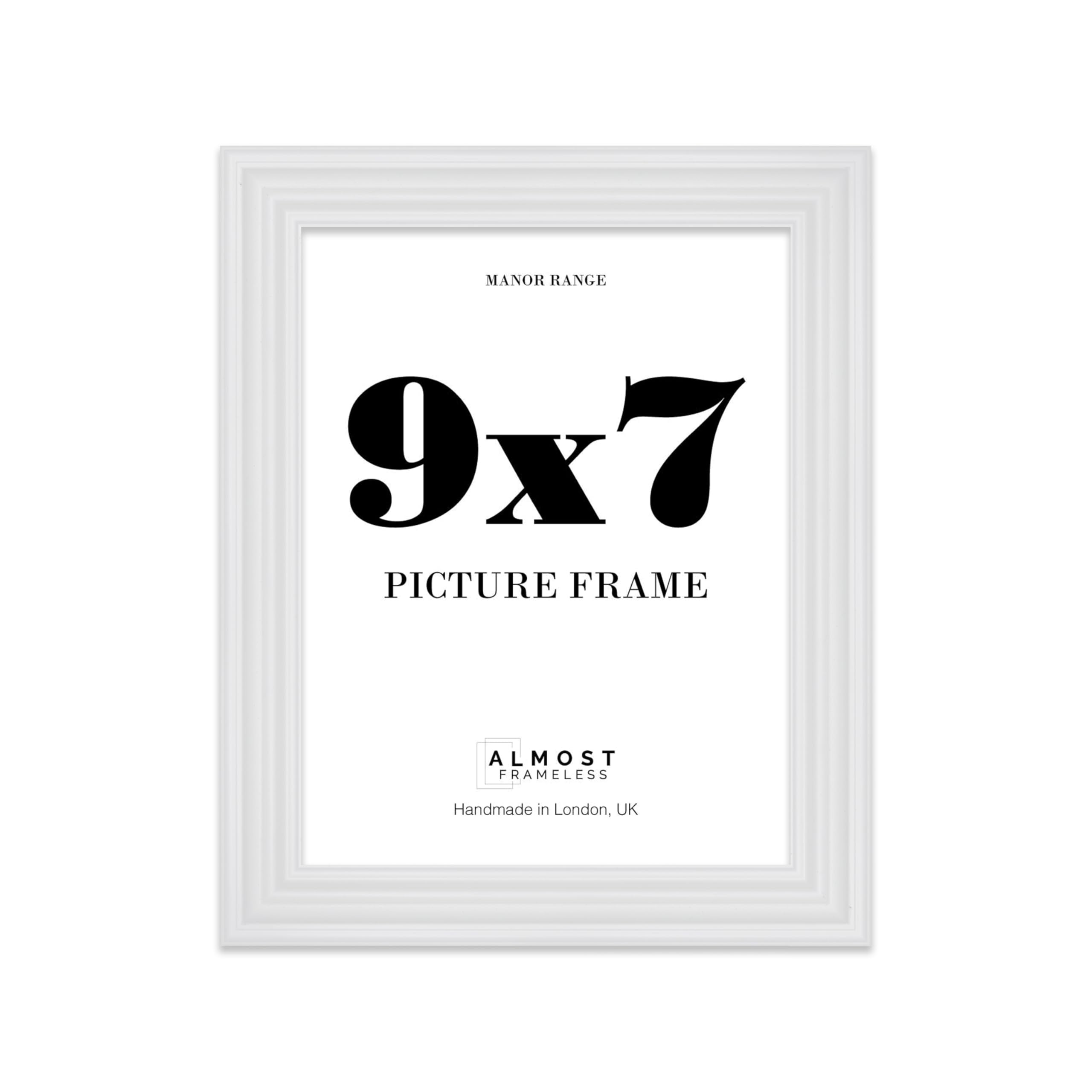 9x7 Picture Frame, Display 9x7 Pictures (22.9 x 17.8cm) - Ice White Timeless 42mm Edge Gallery Wall - 1 Pack