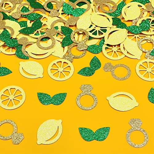 Confettis de table citron pour thème de fête limonade