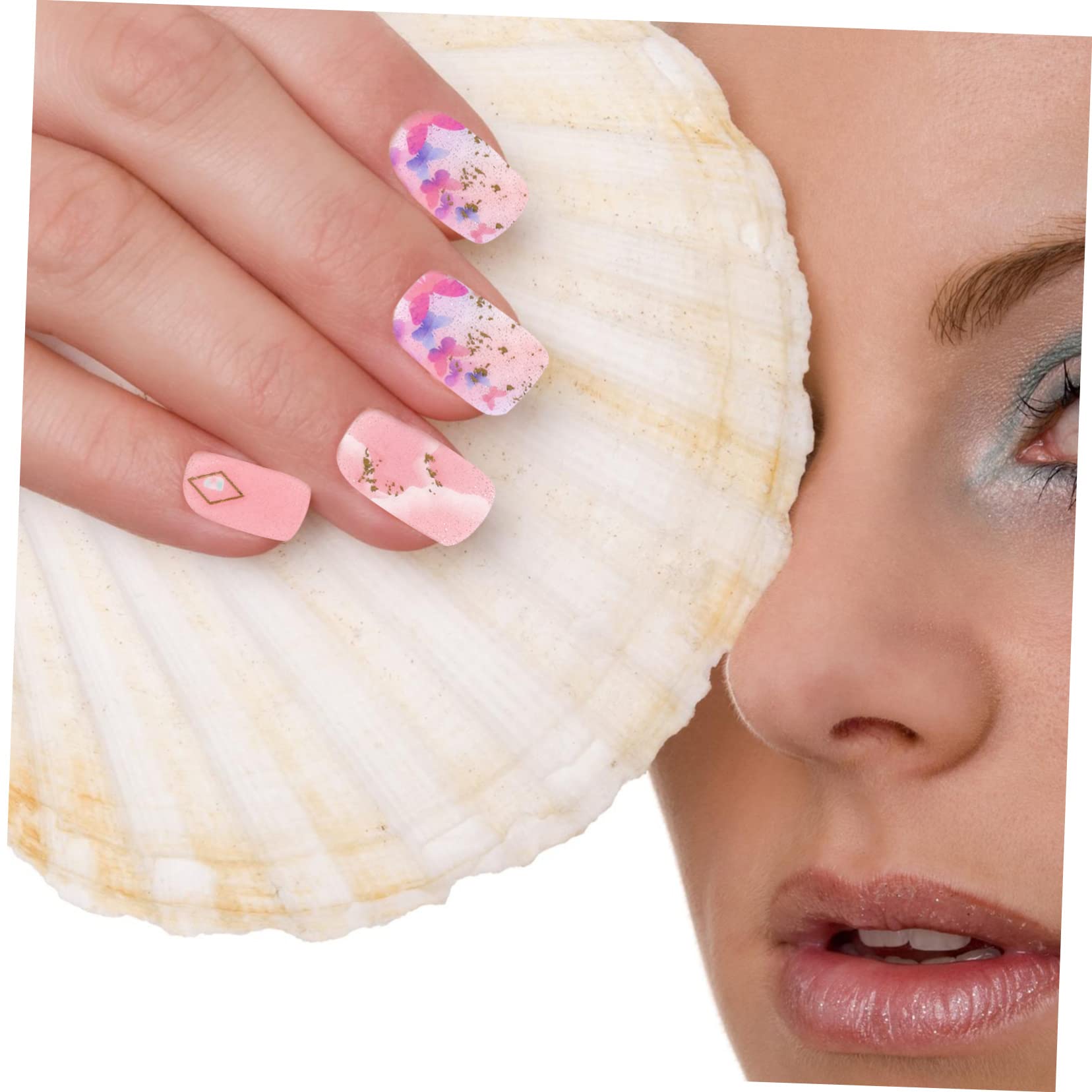 SHERCHPRY 5 Juegos Pegatinas de Uñas Graduales Autoadhesivas para Manicura Diy con Diseño de de Usar y Cortar Uñas