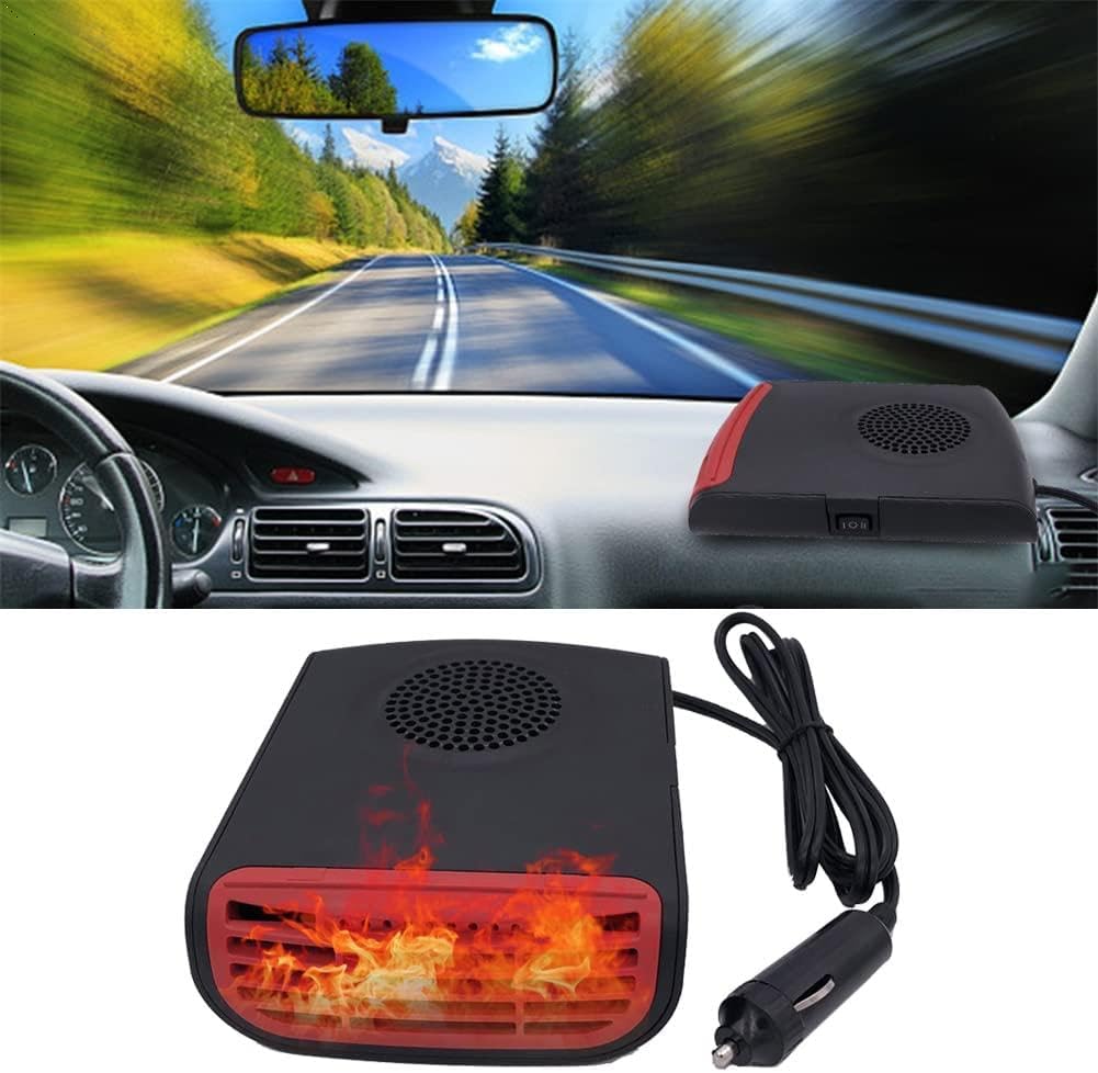 Portable Car More Chioce 150W Car Heating Fan Windshield Defogger Defroster 2 in 1 Cooling Heating Fan Plug in Cigarette Lighter