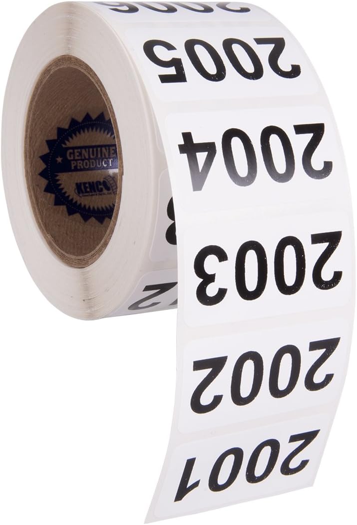 Consecutively Numbered Labels Self Adhesive Durable Vinyl- Measure: 2" X 1" by Kenco (ROLL 2001-2500) - Image 2