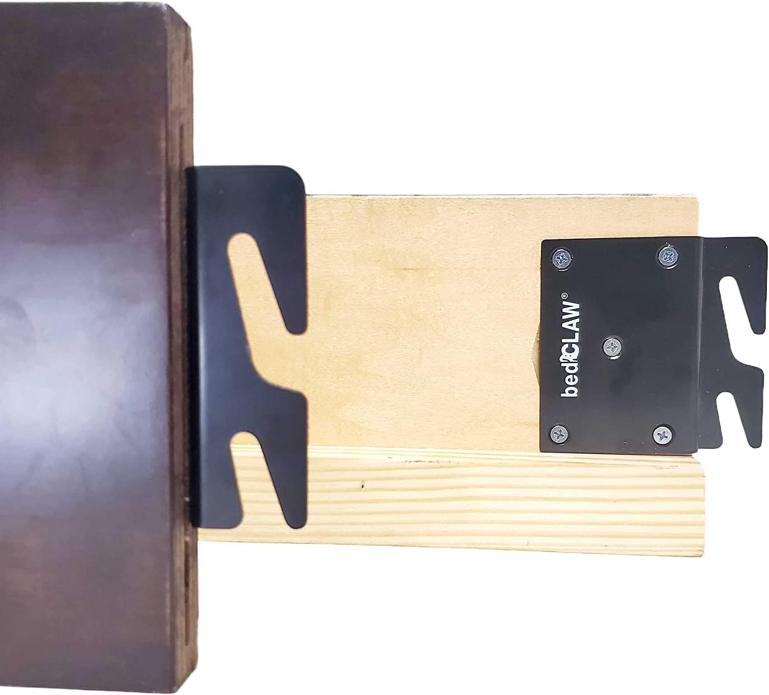 Bed Claw Retro-Hook Plates for Wooden Bed Rail Restoration, Set of 4 with Screws, Bed Frame