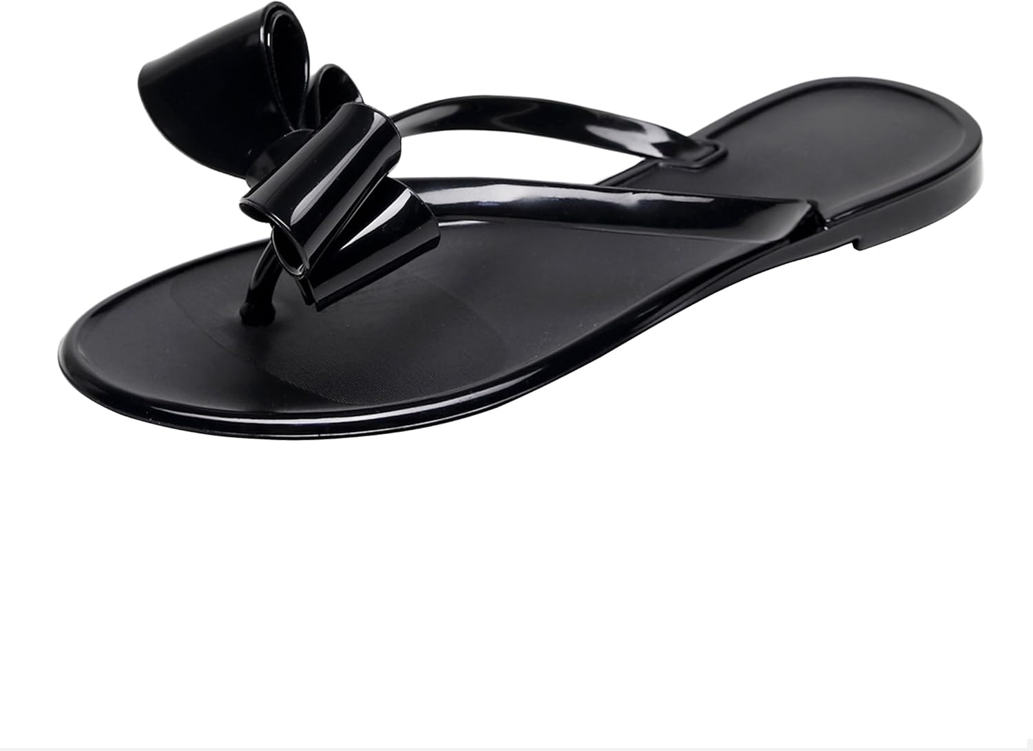 Studded Sandals for Women Bow Flip Flops Jelly Shoes Womens Beige Jellies Flat Summer Beach Thong Slides with Rivets Dressy Slippers Slip On