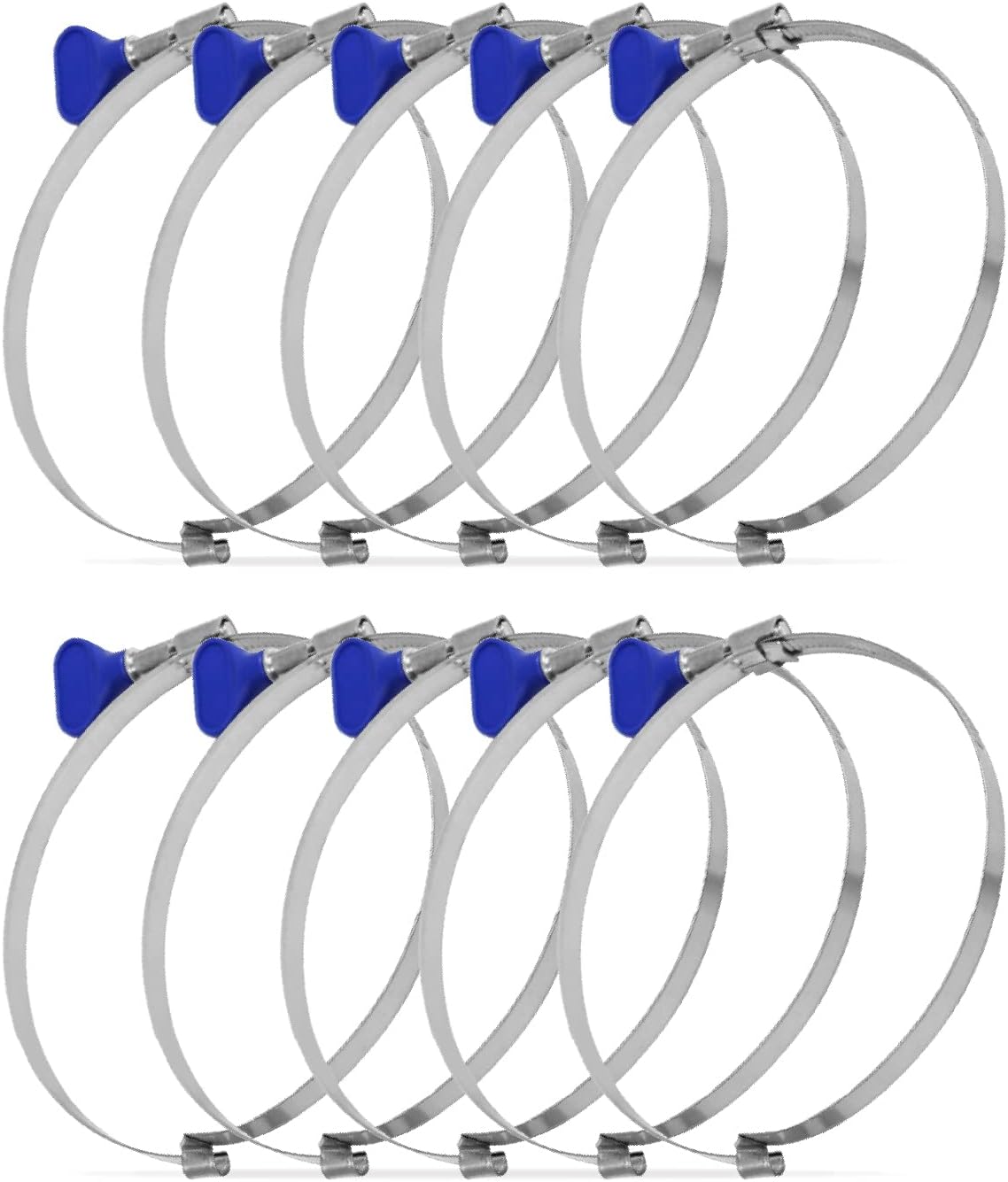 POWERTEC 70226P2 4 Inch Left Hand Keyed Bridge Hose Clamp, Thumb Screw Key