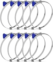 Vista 1 de POWERTEC 70226-P2 Abrazadera de manguera de puente con llave de 4 pulgadas, llave de tornillo de pulgar, abrazaderas de manguera de acero inoxidable