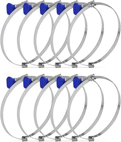 POWERTEC 70226-P2 Abrazadera de manguera de puente con llave de 4 pulgadas, llave de tornillo de pulgar, abrazaderas de manguera de acero inoxidable