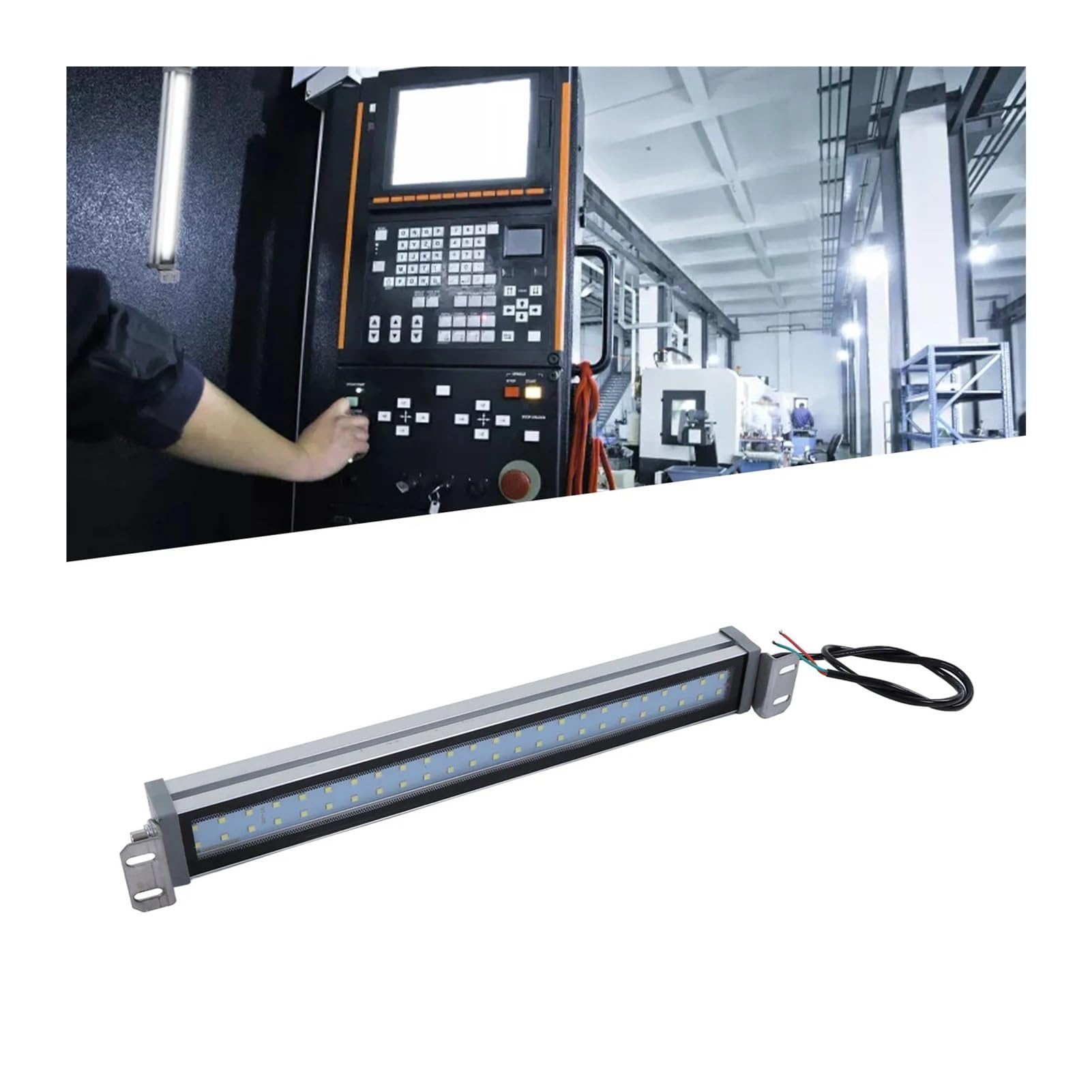 Tubo de luz LED for taller de 24V/220V, lámpara de máquina Industrial resistente al agua y a prueba de explosiones de 5W-40W for tornos CNC para taller/garaje(650MM,100-240V)
