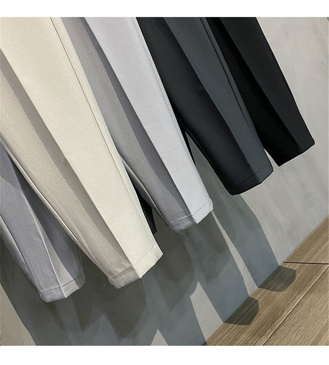 keusyoi Pantaloni casual da uomo primavera estate pantaloni tuta slim fit lavoro elastico in vita pantaloni da jogging maschili pantaloni neri plus size, cachi, 31 W