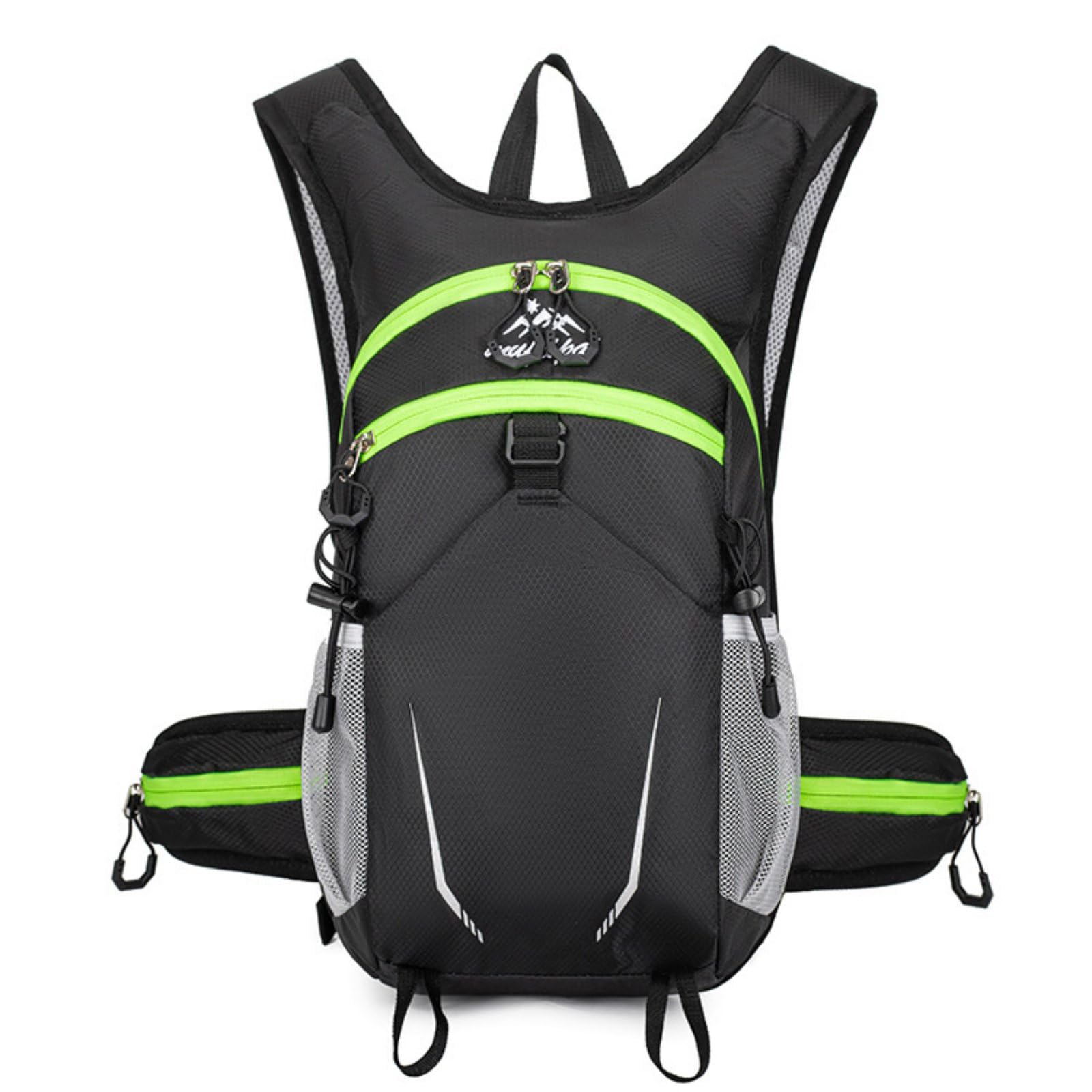 Breathable Mesh Back Small Hiking Backpack Large Capacity Cycling Daypack Close-Fitting Design Lightweight Running Backpack, Black Green-picture-19