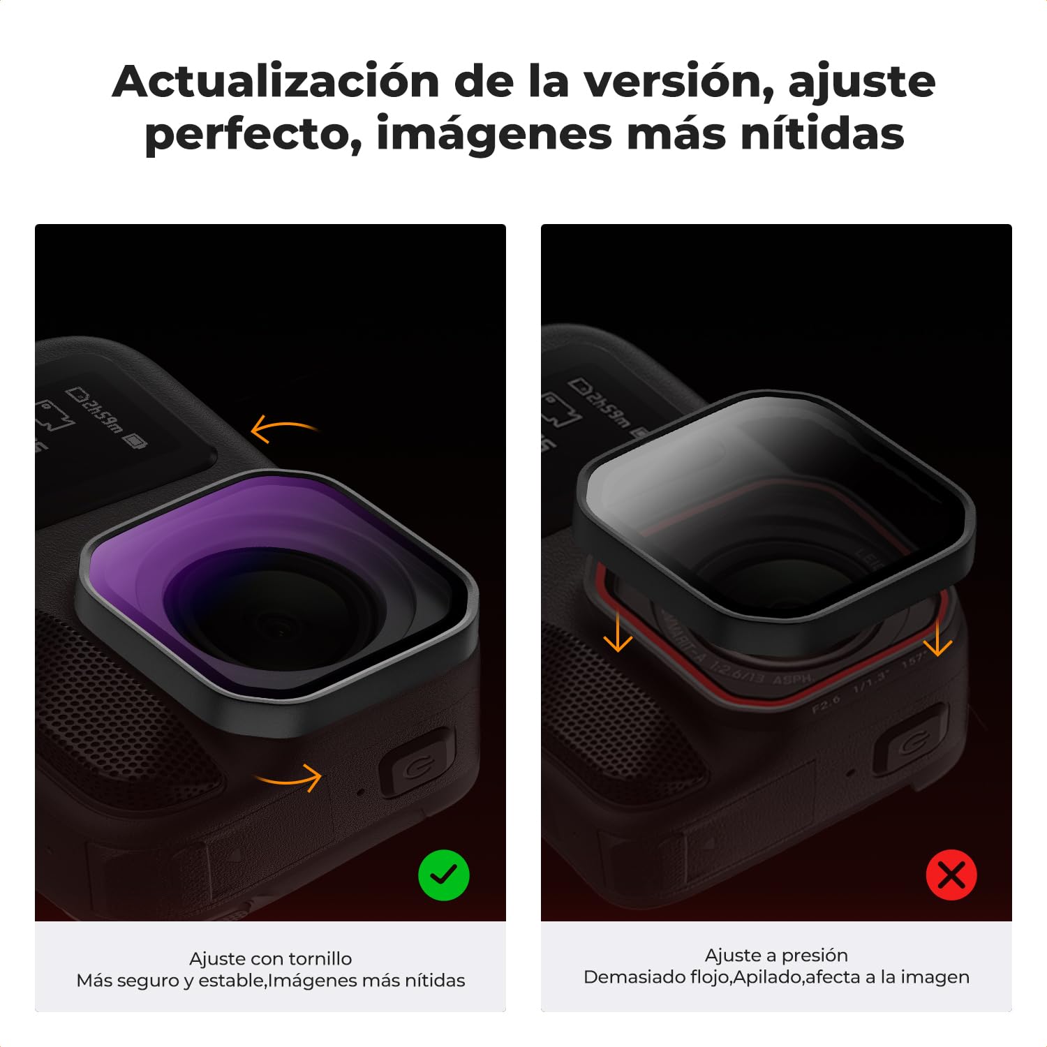 K&F CONCEPT Set de Filtros PL y ND de Rosca Compatible con Insta360 Ace Pro 2, 4 Unidades PL+ND8+ND16+ND32, Kit Accesorios Cámara Acción Filtros Densidad Neutra, Vidrio Óptico HD Multicapa