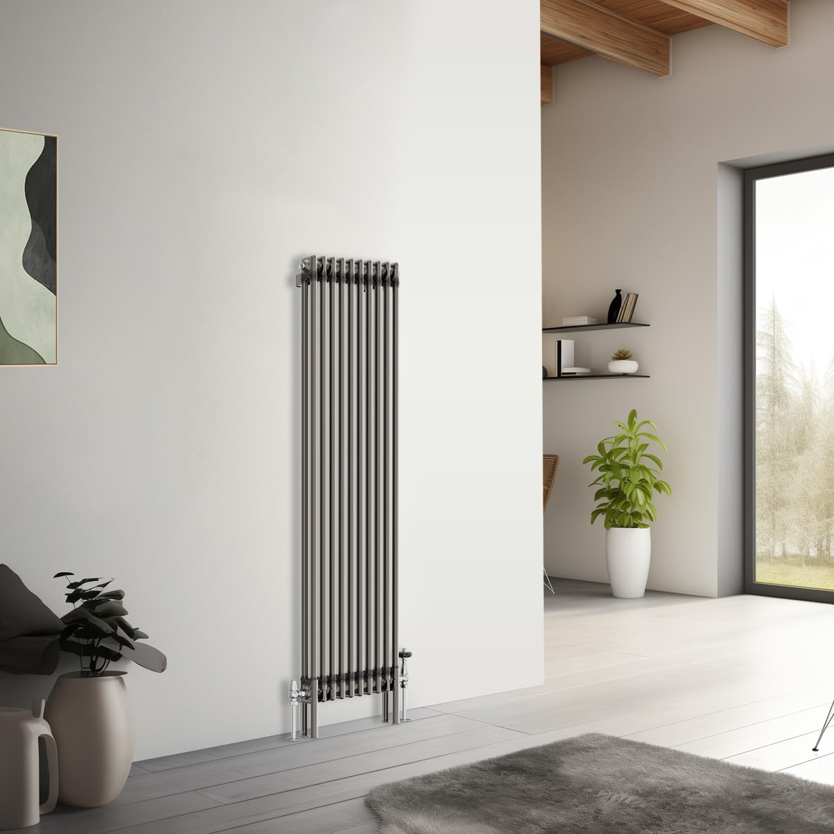 Nrg Raw Metal 1500 X 470Mm Cast Iron Double Column Vertical Radiator