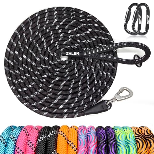 ZALER Long Dog Leash, 50 feet 30ft 20ft 15ft 10ft Dog Training Lead, Heavy Duty Reflective Check...