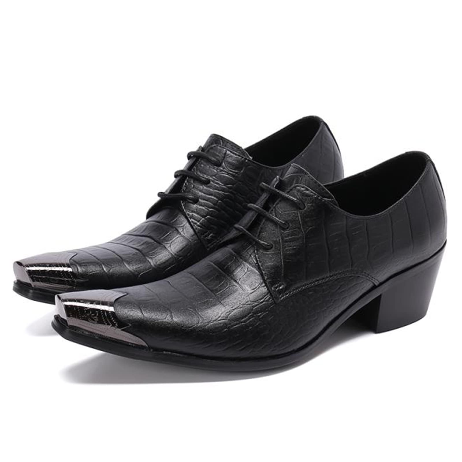 Business Leather Shoes Mens Solid Color Plaid Casual Formal Dress