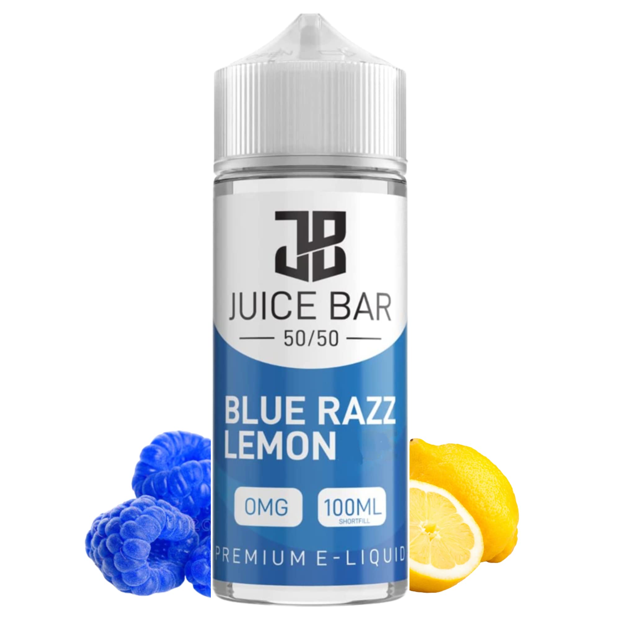 Juice Bar Series vape e liquid 50vg/50pg Disposable Vape, No Nicotine Juice,0mg Fruit thol Ice,E Cigarettes Shortfill Electronic Cigarette Vapes Box Mod Vape (Blue Razz Lemon)