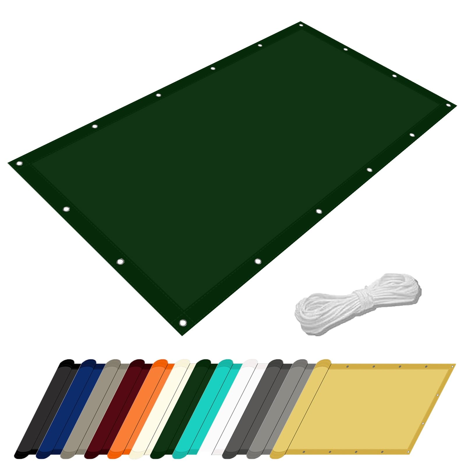 Sonnensegel Wasserdicht 1.2 x 4.2 m Uv-Schutz Wetterfest Garten Segel Wasserdicht Polyester Wasserabweisend für Garten Balkon Schwimmbad, Dunkelgrün