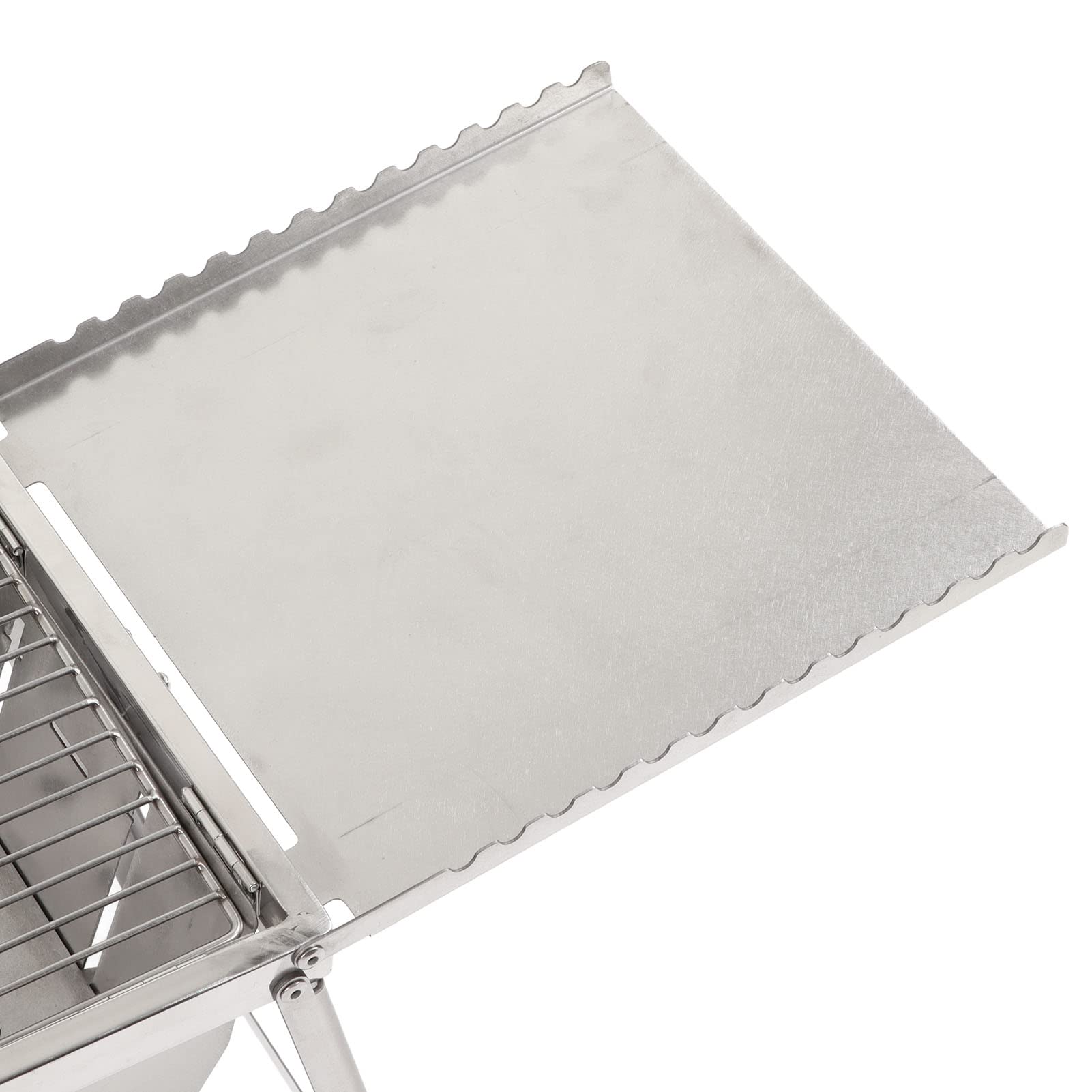 Fornello da Campeggio a Legna in Acciaio Inossidabile con Griglia per Barbecue All'aperto e Campeggio 30x19,8 Cm